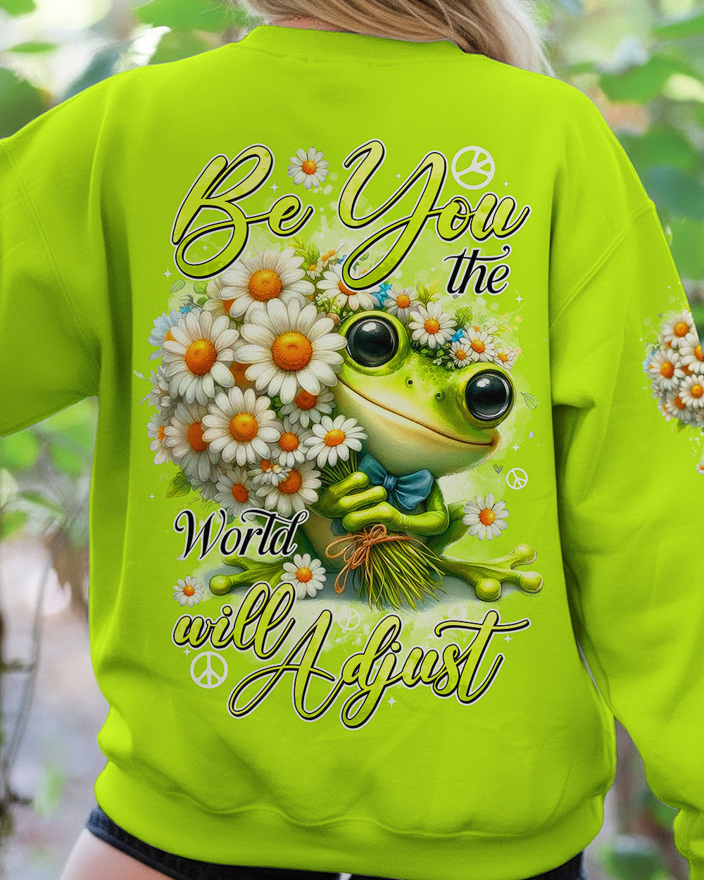 BE YOU THE WORLD WILL ADJUST FROG ALL OVER PRINT - TYTD1512251