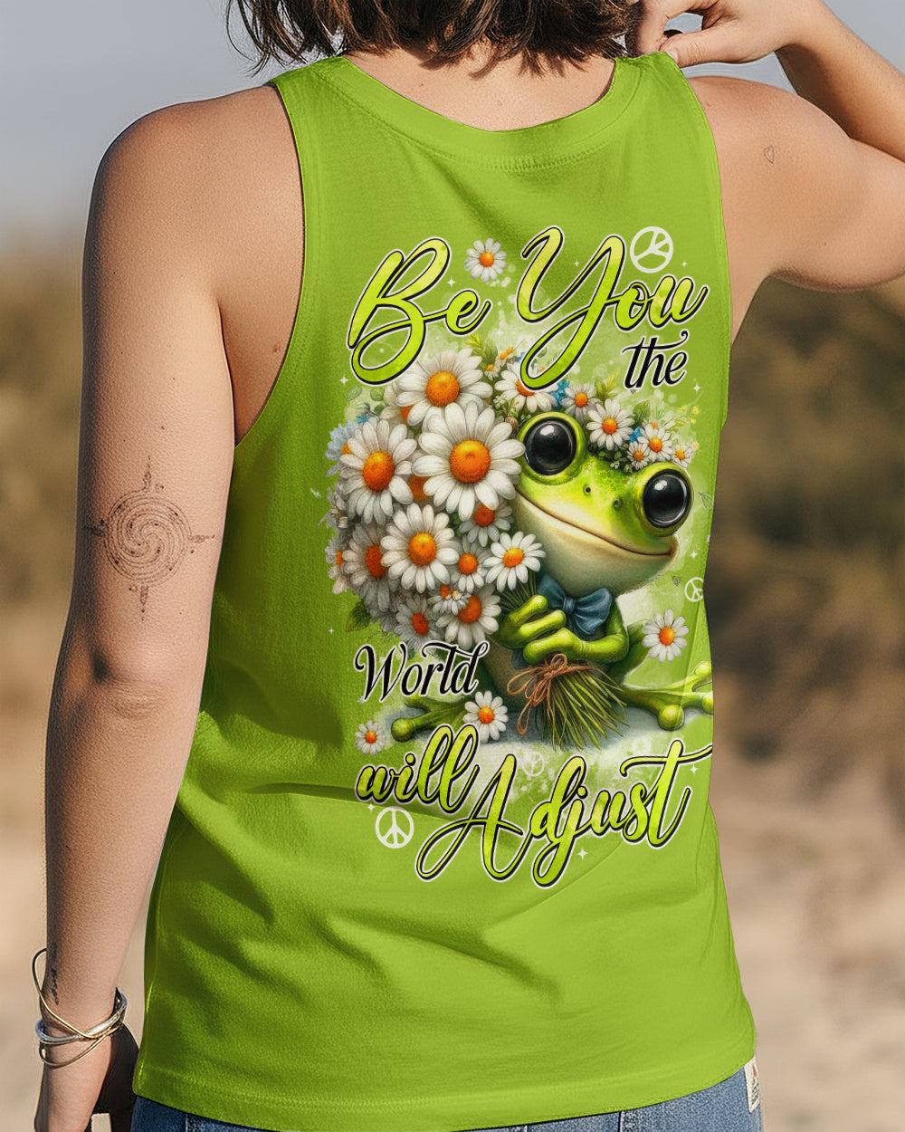 BE YOU THE WORLD WILL ADJUST FROG ALL OVER PRINT - TYTD1512251