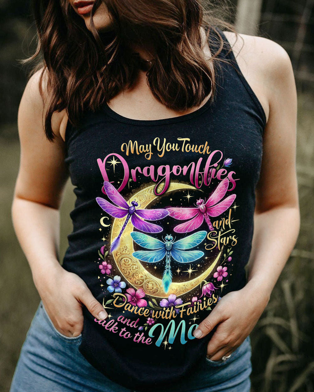 MAY YOU TOUCH DRAGONFLIES AND STARS ALL OVER PRINT - TYTD1702252