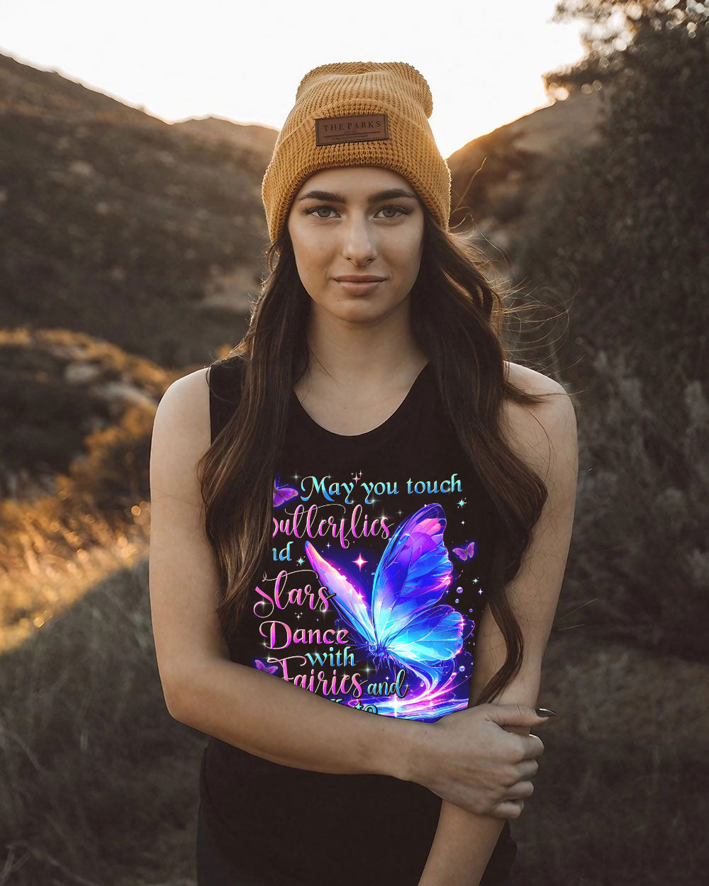 MAY YOU TOUCH BUTTERFLIES AND STARS ALL OVER PRINT - TYTD1704242
