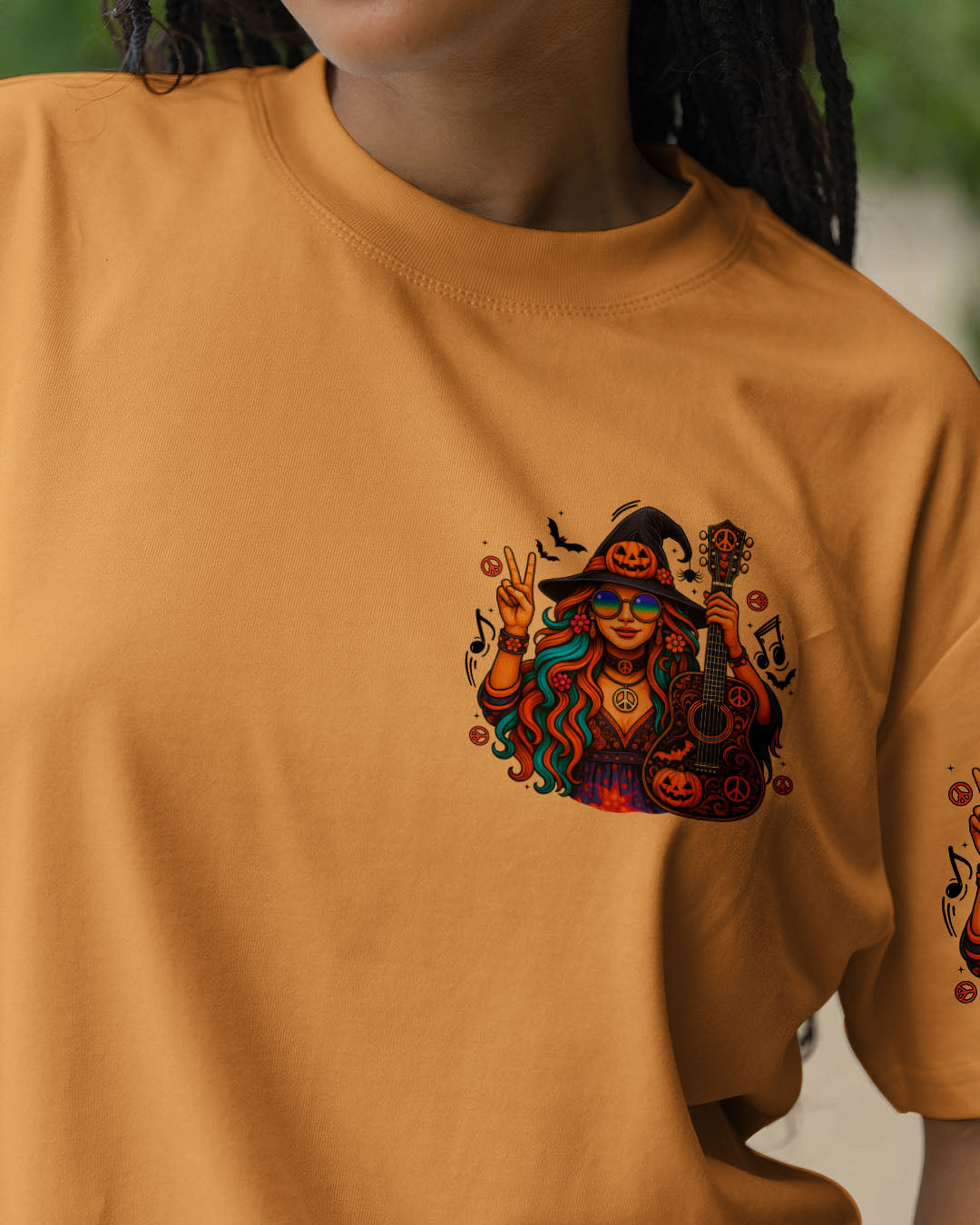 A WEE BIT WICKED HALLOWEEN HIPPIE WITCH ALL OVER PRINT - TYTD1706252