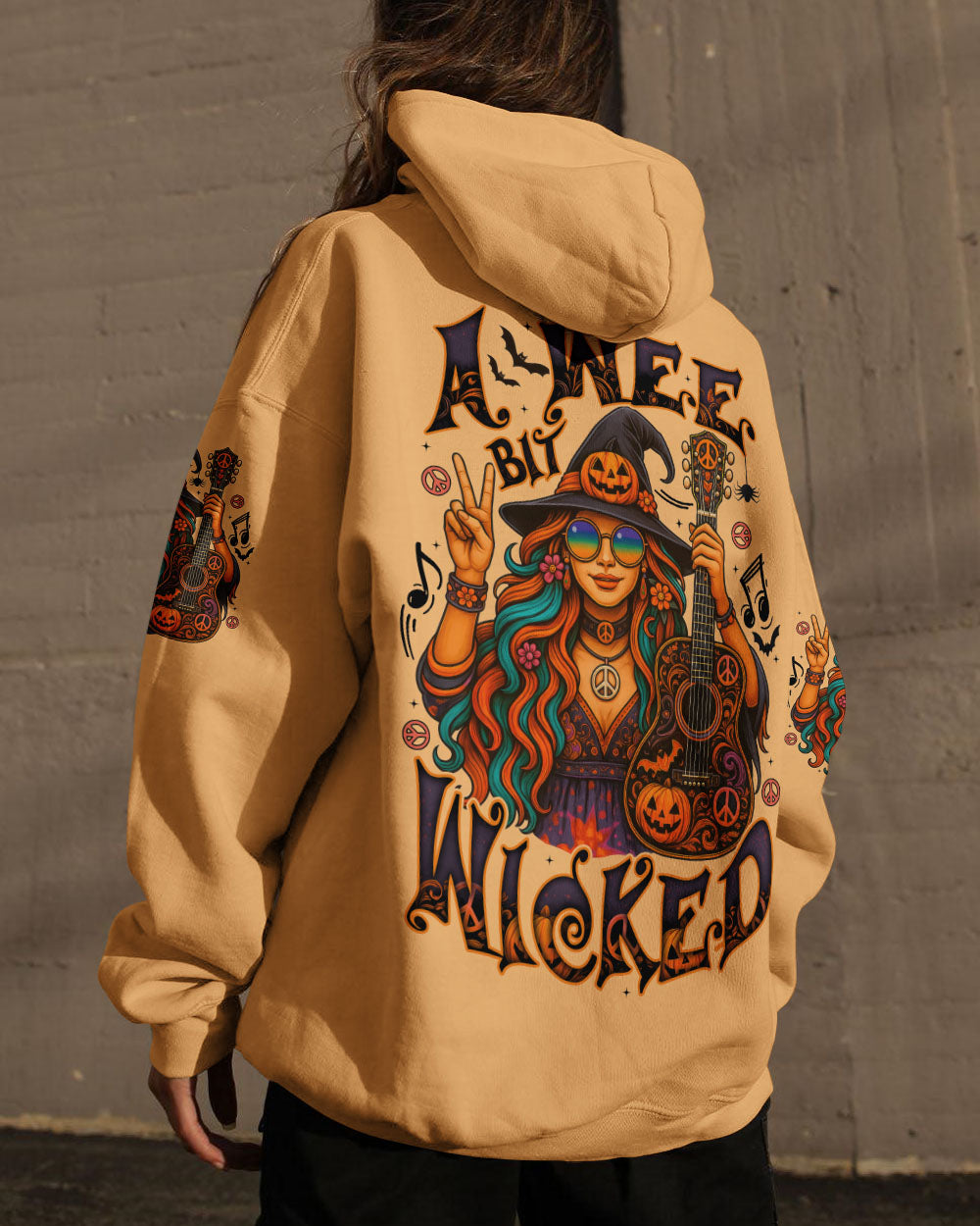 A WEE BIT WICKED HALLOWEEN HIPPIE WITCH ALL OVER PRINT - TYTD1706252