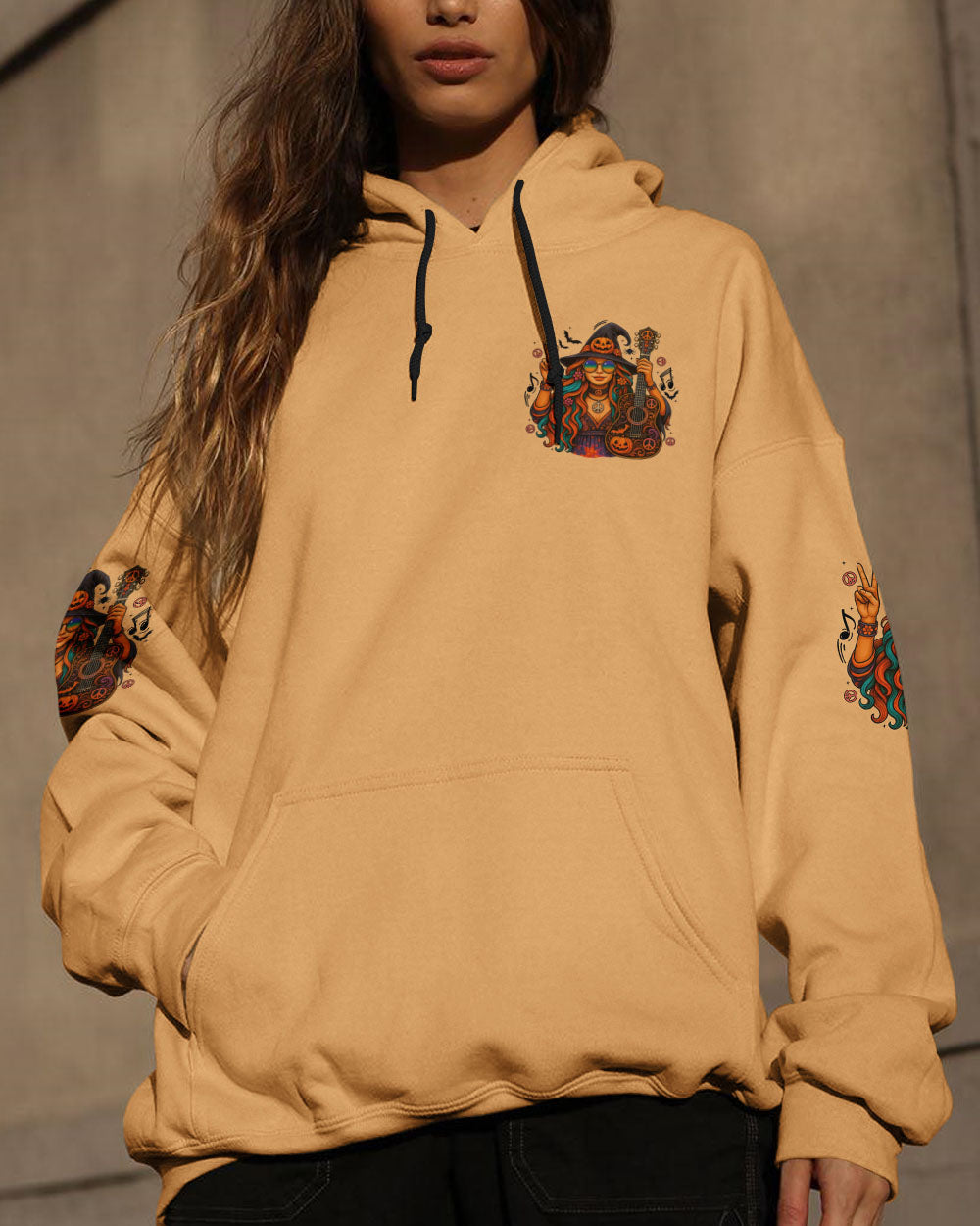 A WEE BIT WICKED HALLOWEEN HIPPIE WITCH ALL OVER PRINT - TYTD1706252