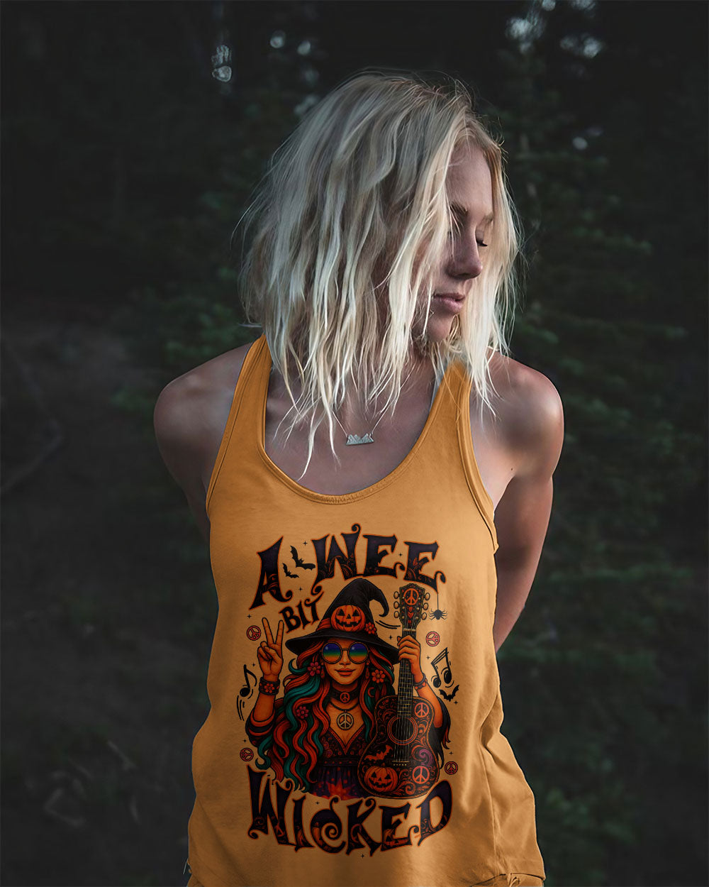 A WEE BIT WICKED HALLOWEEN HIPPIE WITCH ALL OVER PRINT - TYTD1706252