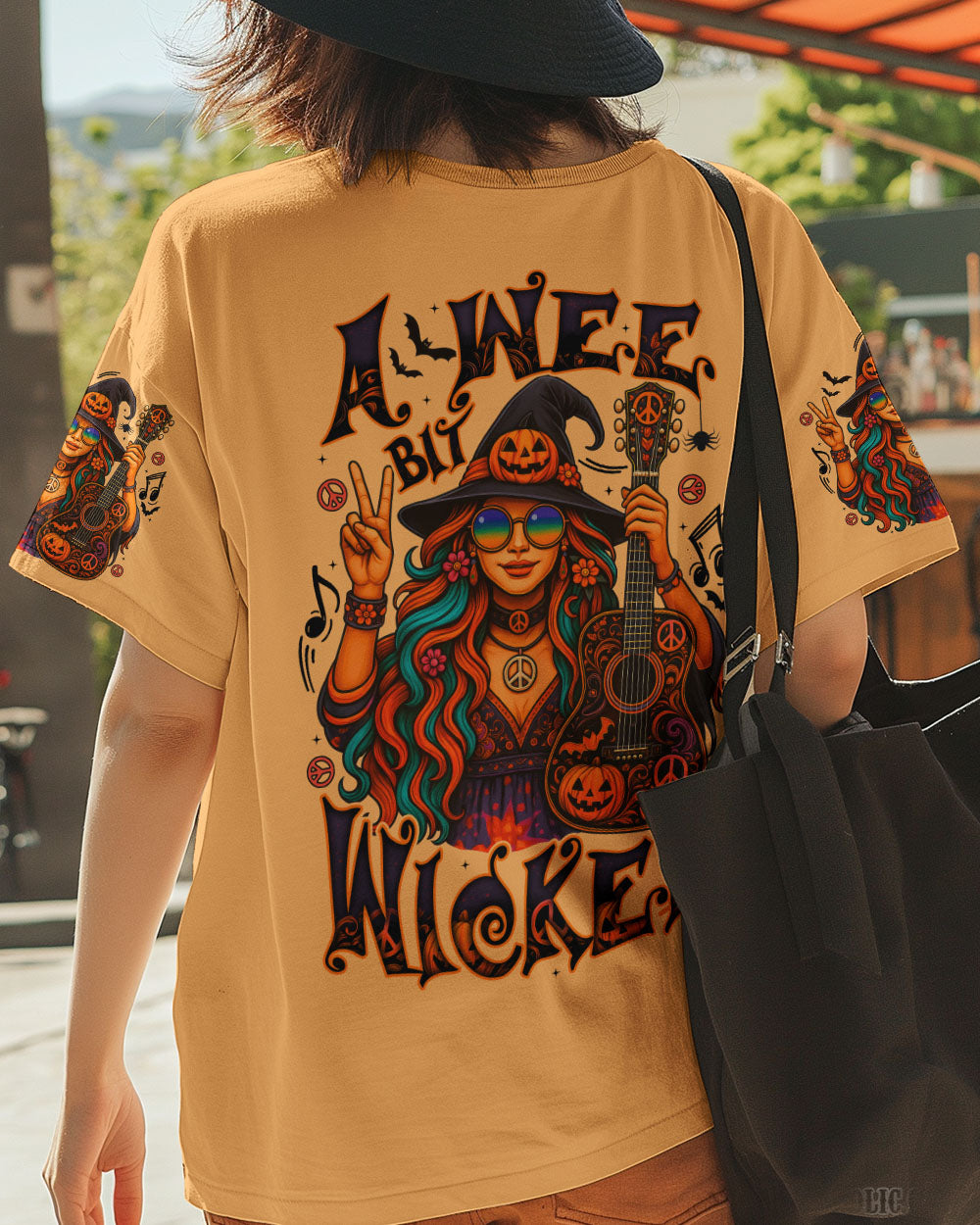 A WEE BIT WICKED HALLOWEEN HIPPIE WITCH ALL OVER PRINT - TYTD1706252
