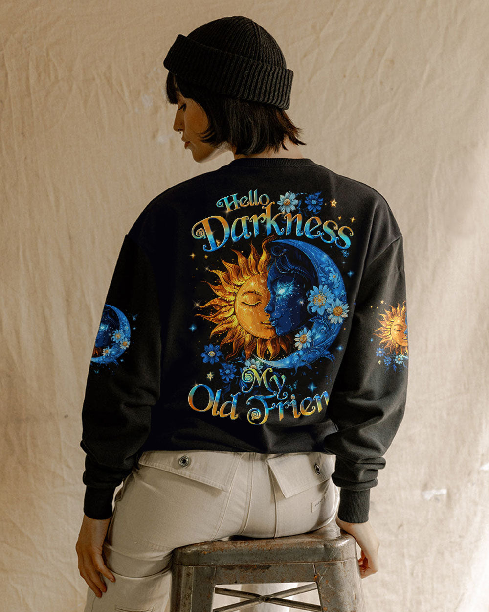 HELLO DARKNESS MY OLD FRIEND SUN AND MOON ALL OVER PRINT - TYTD1712242
