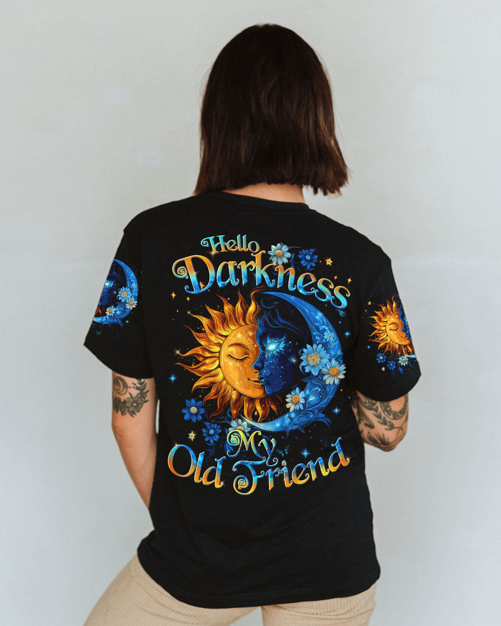 HELLO DARKNESS MY OLD FRIEND SUN AND MOON ALL OVER PRINT - TYTD1712242