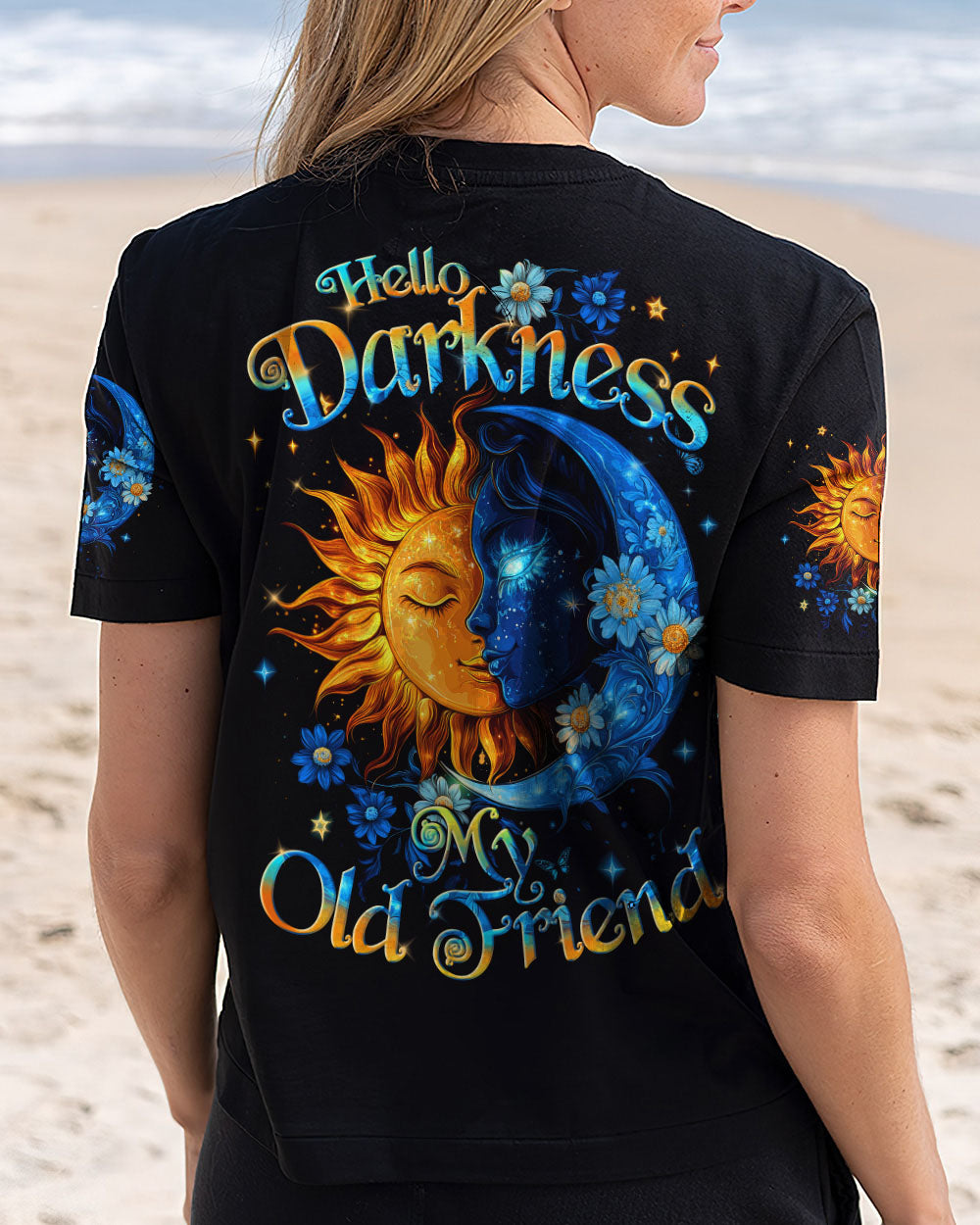 HELLO DARKNESS MY OLD FRIEND SUN AND MOON ALL OVER PRINT - TYTD1712242