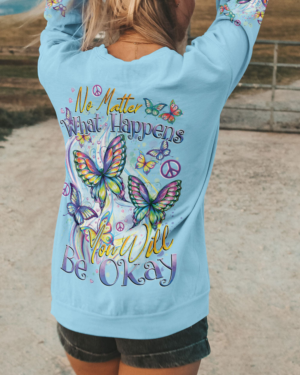 YOU WILL BE OKAY BUTTERFLY ALL OVER PRINT - TYTD1801242