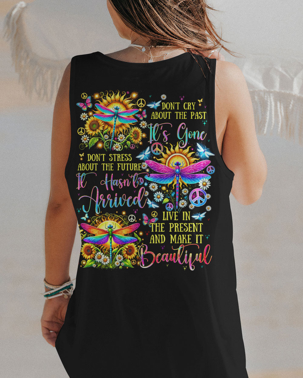 LIVE IN THE PRESENT AND MAKE IT BEAUTIFUL DRAGONFLY ALL OVER PRINT - TYTD1807241