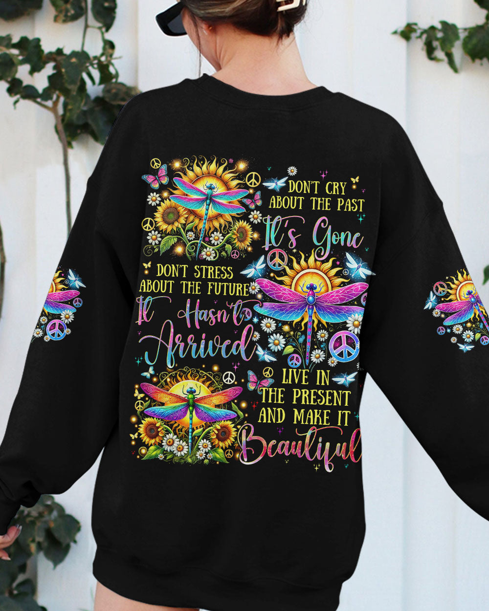 LIVE IN THE PRESENT AND MAKE IT BEAUTIFUL DRAGONFLY ALL OVER PRINT - TYTD1807241