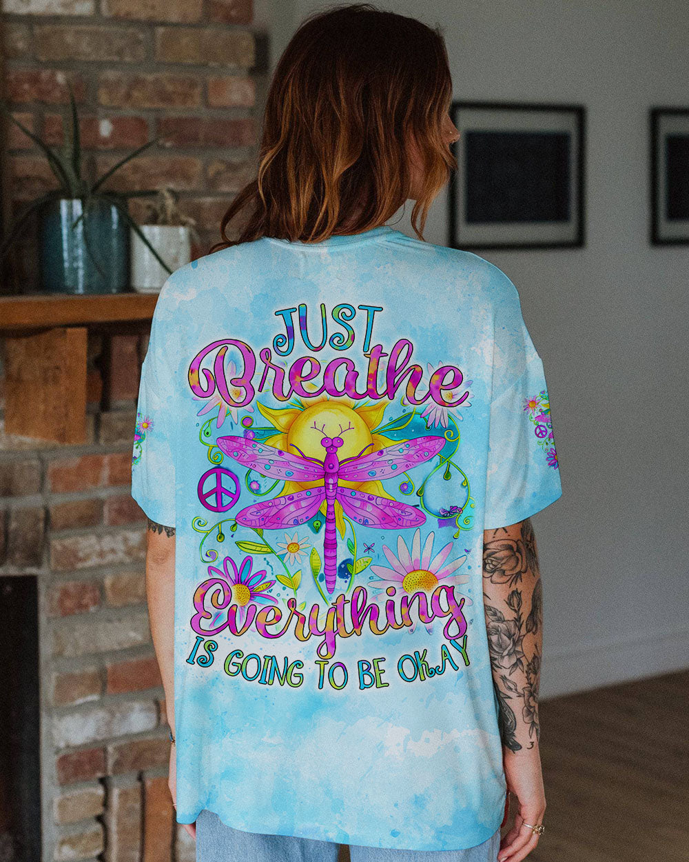 JUST BREATHE DRAGONFLY ALL OVER PRINT - TYTD1807242