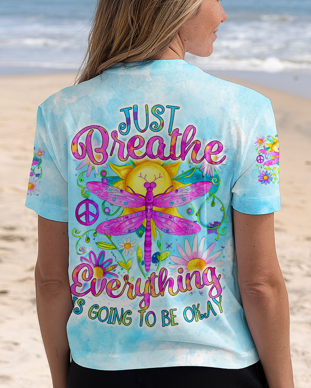 JUST BREATHE DRAGONFLY ALL OVER PRINT - TYTD1807242