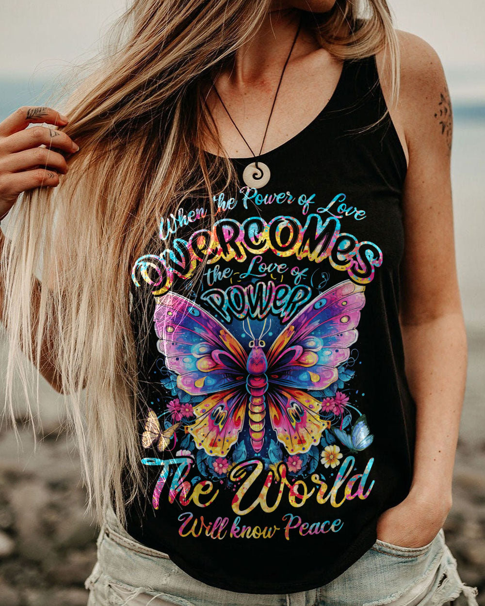 THE WORLD WILL KNOW PEACE BUTTERFLY ALL OVER PRINT - TYTD2006233