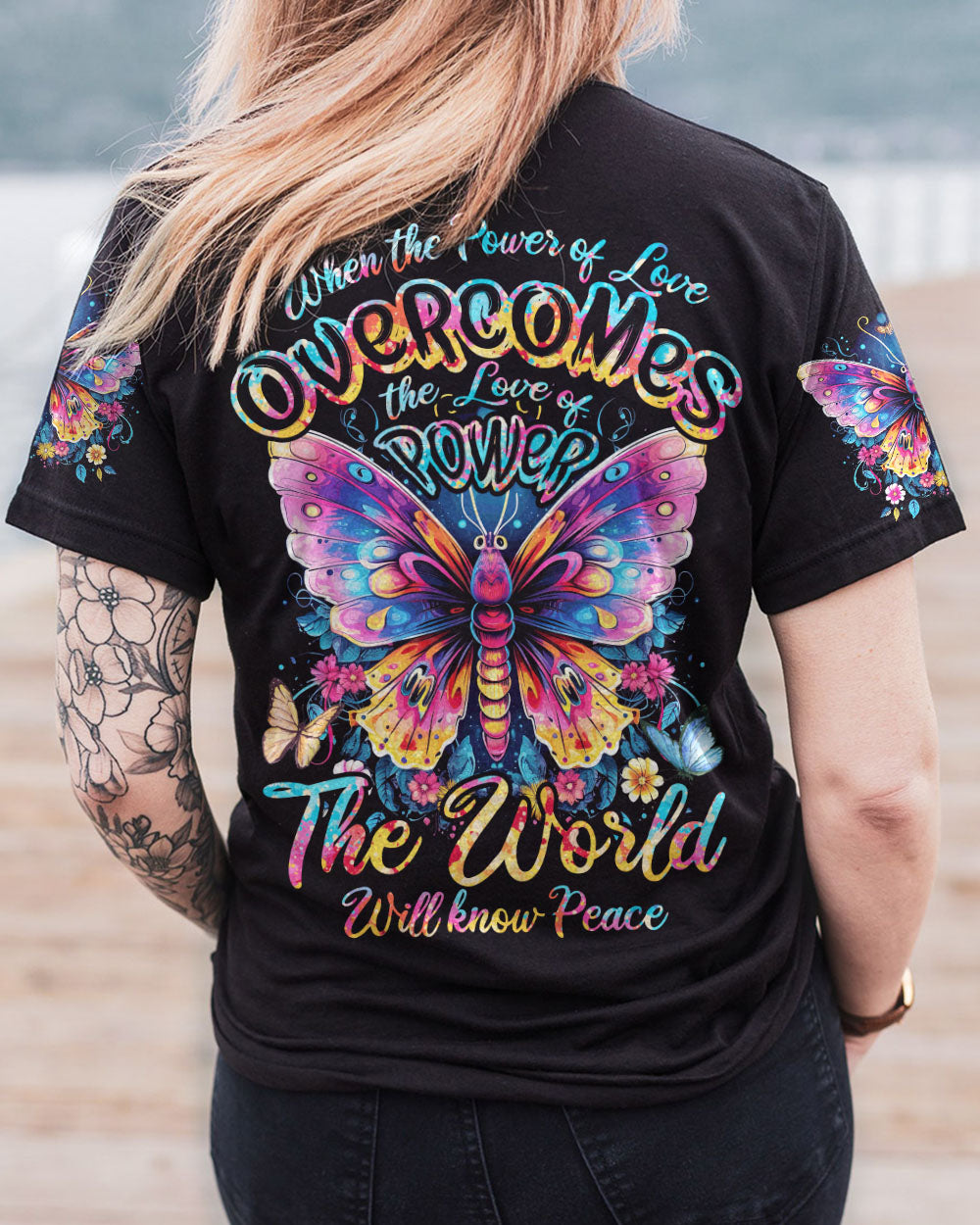 THE WORLD WILL KNOW PEACE BUTTERFLY ALL OVER PRINT - TYTD2006233