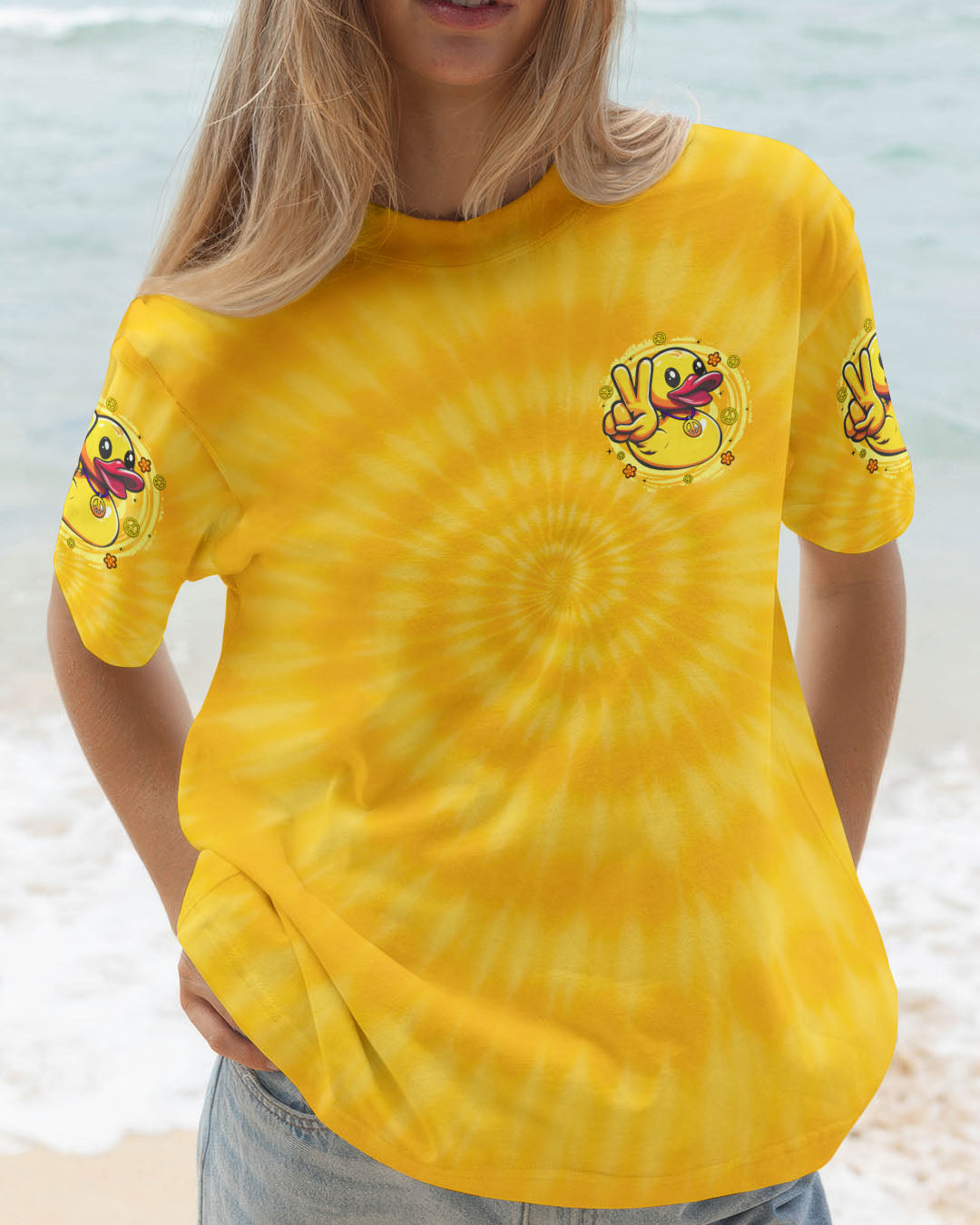 I'M NOT SHORT DUCK TIE DYE ALL OVER PRINT - TYTD2008251