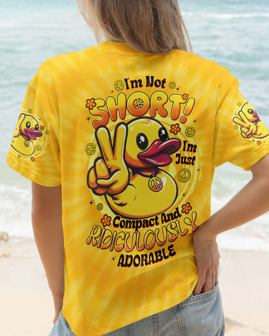 I'M NOT SHORT DUCK TIE DYE ALL OVER PRINT - TYTD2008251
