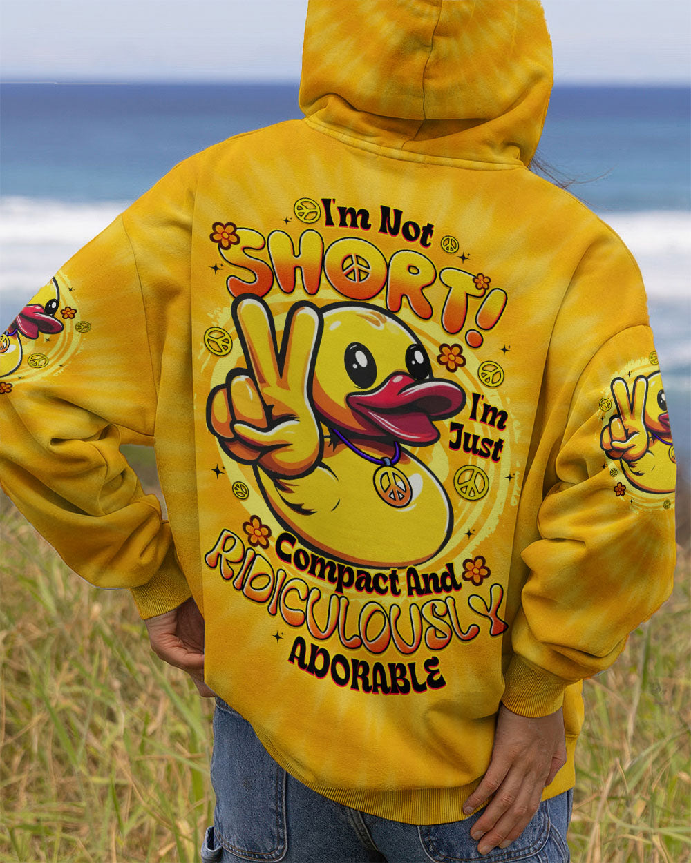 I'M NOT SHORT DUCK TIE DYE ALL OVER PRINT - TYTD2008251