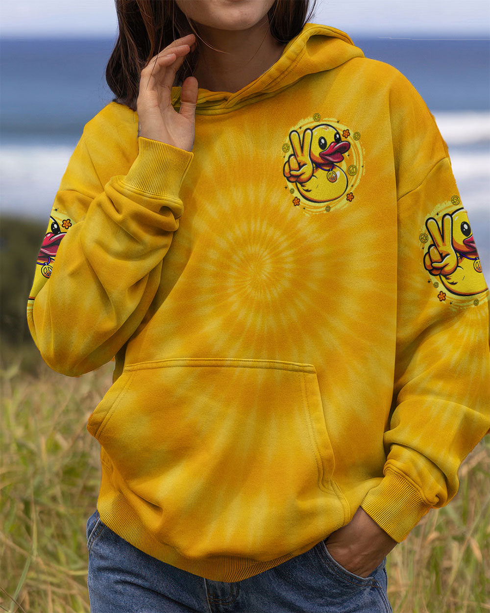 I'M NOT SHORT DUCK TIE DYE ALL OVER PRINT - TYTD2008251