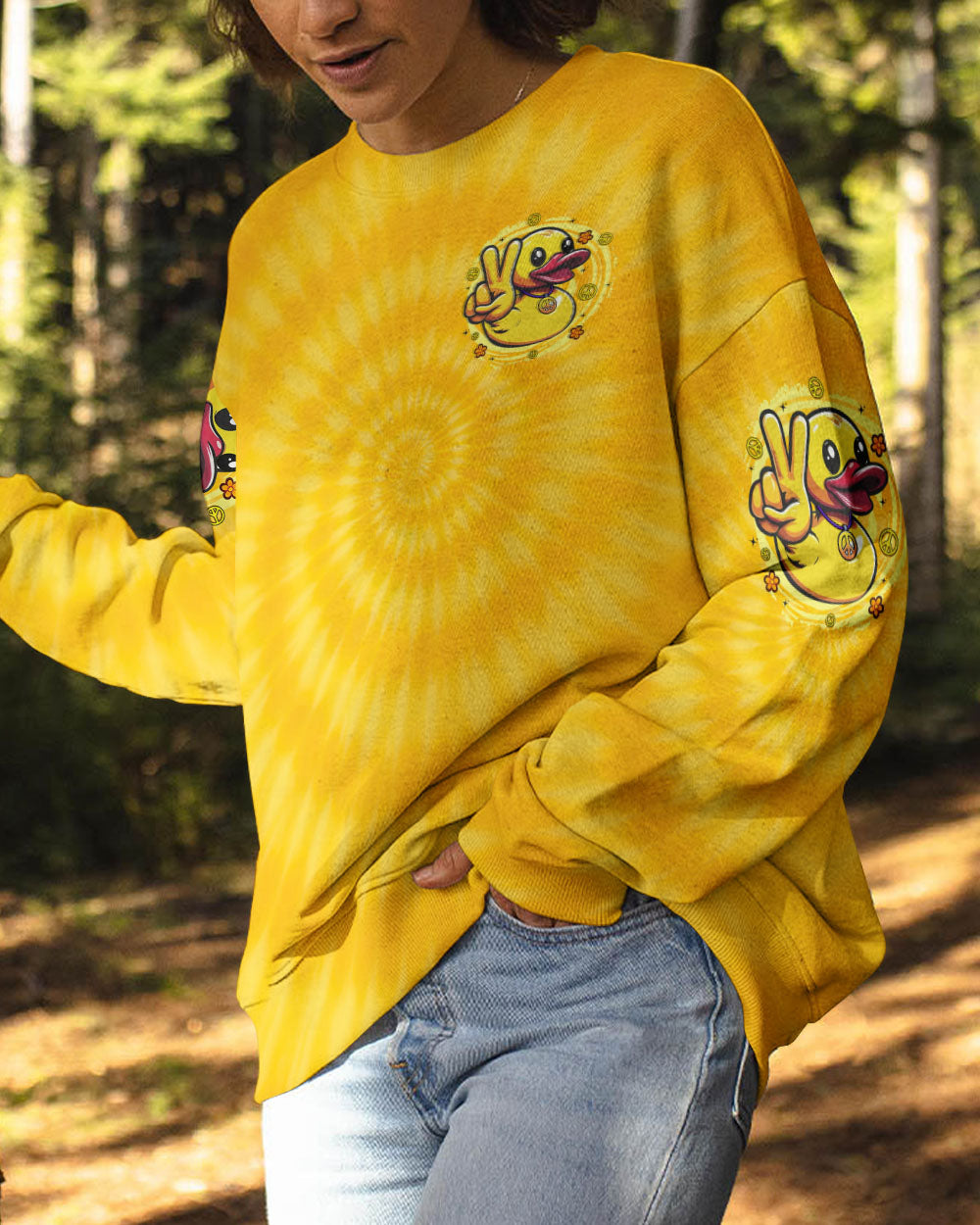 I'M NOT SHORT DUCK TIE DYE ALL OVER PRINT - TYTD2008251