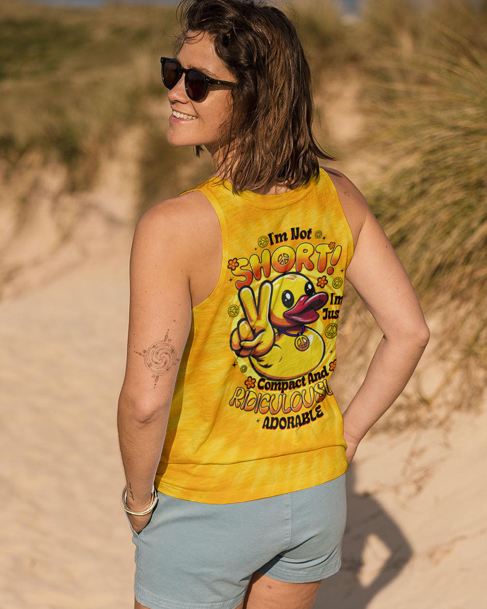 I'M NOT SHORT DUCK TIE DYE ALL OVER PRINT - TYTD2008251
