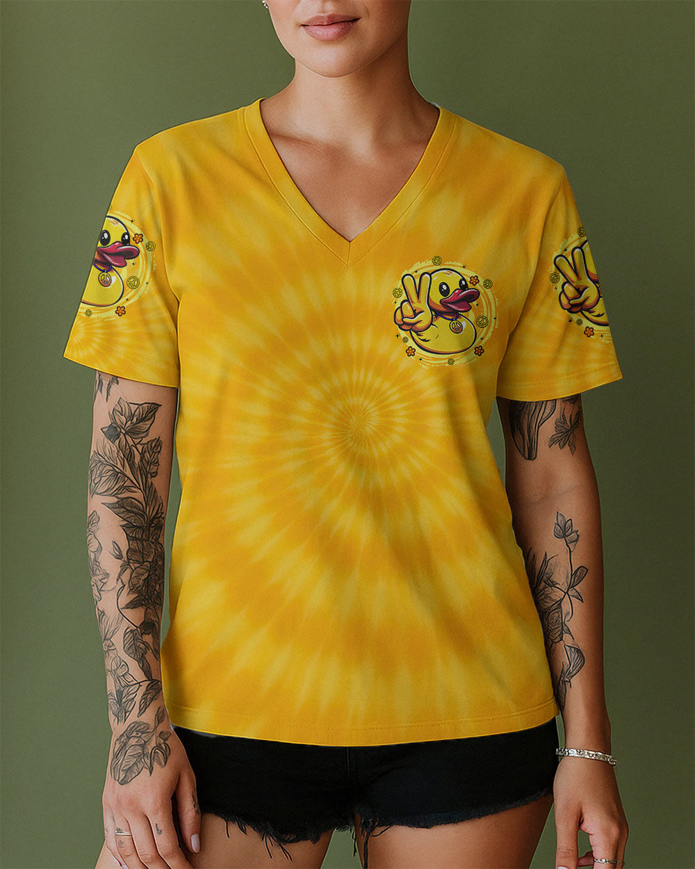 I'M NOT SHORT DUCK TIE DYE ALL OVER PRINT - TYTD2008251