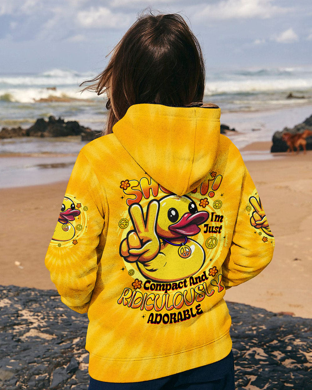I'M NOT SHORT DUCK TIE DYE ALL OVER PRINT - TYTD2008251