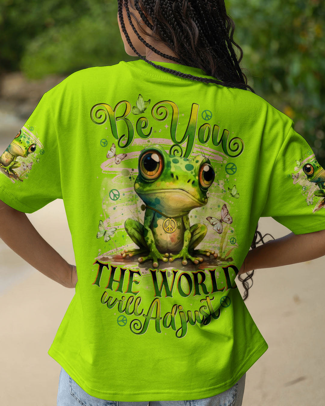BE YOU THE WORLD  WILL ADJUST FROG ALL OVER PRINT - TYTD2010251