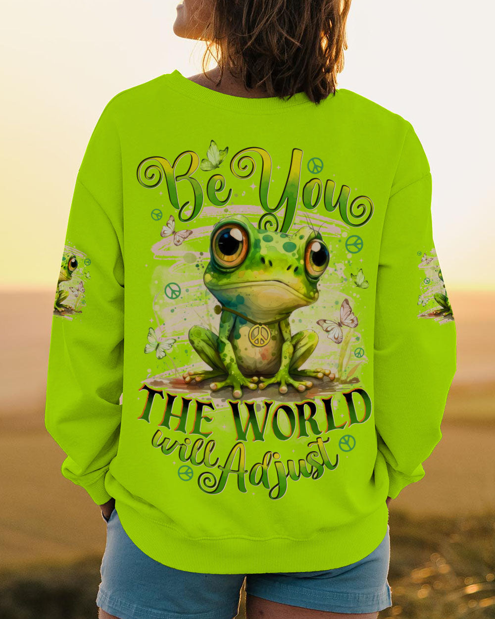 BE YOU THE WORLD  WILL ADJUST FROG ALL OVER PRINT - TYTD2010251