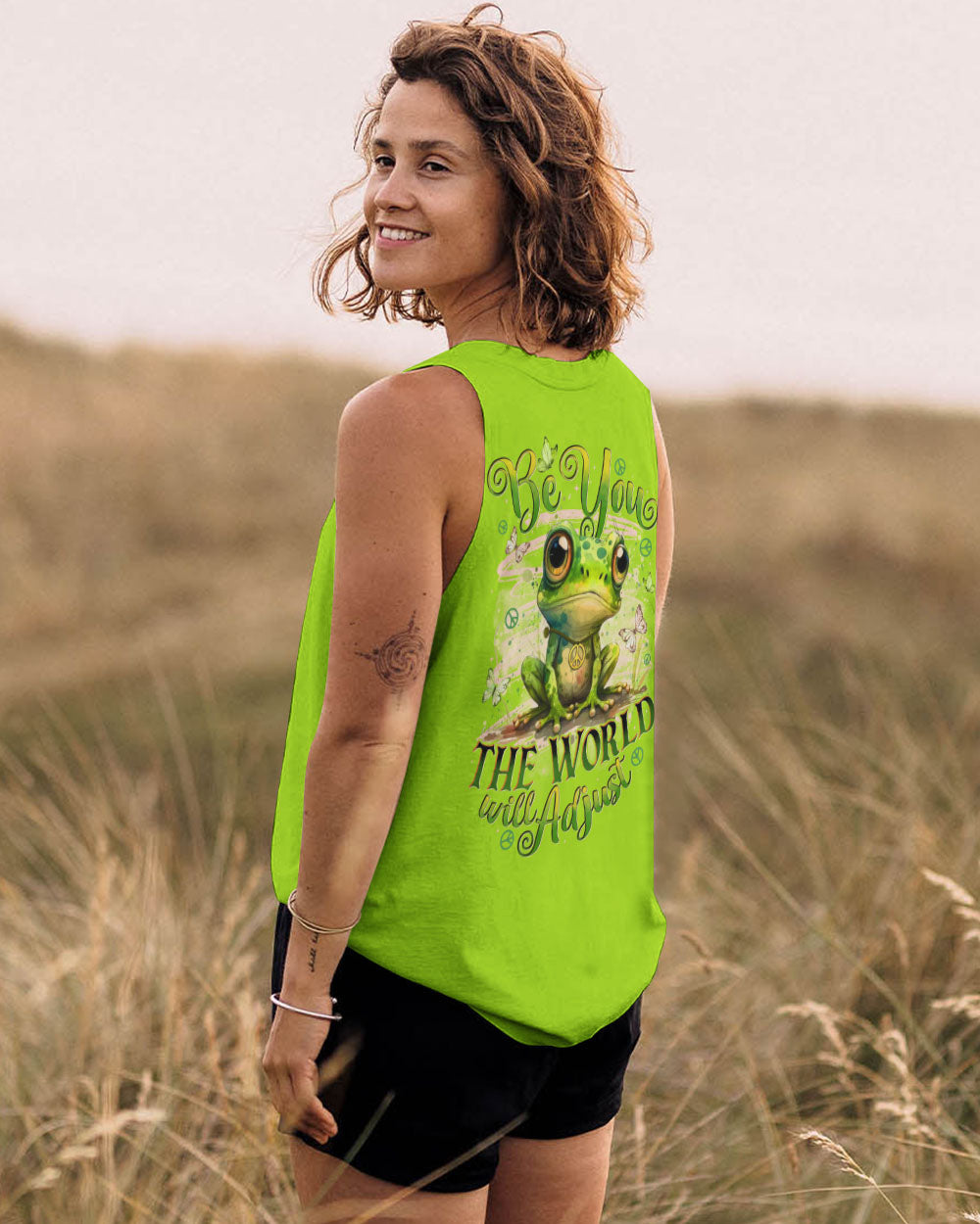 BE YOU THE WORLD  WILL ADJUST FROG ALL OVER PRINT - TYTD2010251
