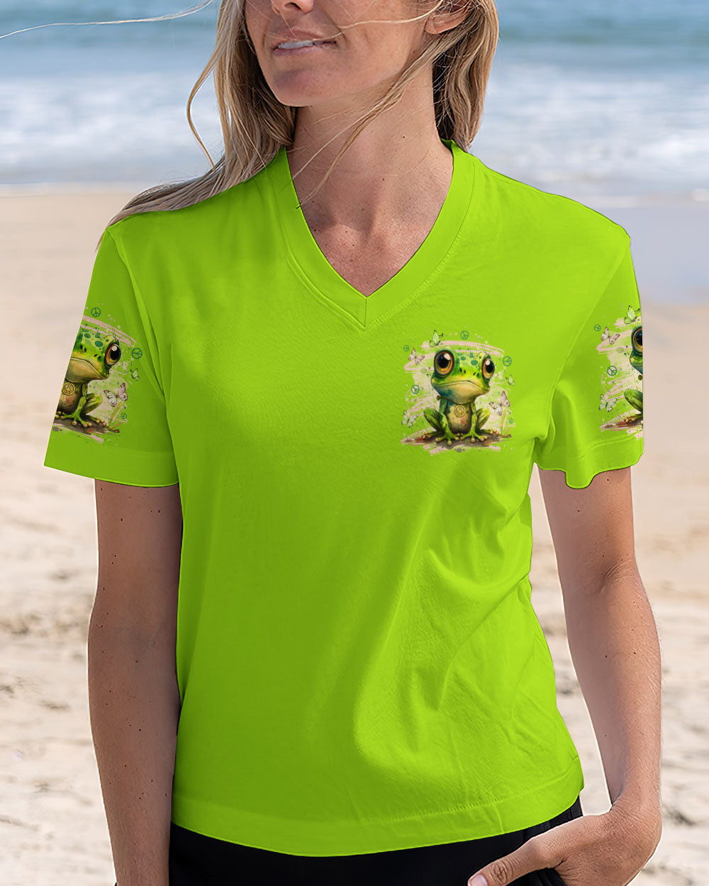 BE YOU THE WORLD  WILL ADJUST FROG ALL OVER PRINT - TYTD2010251