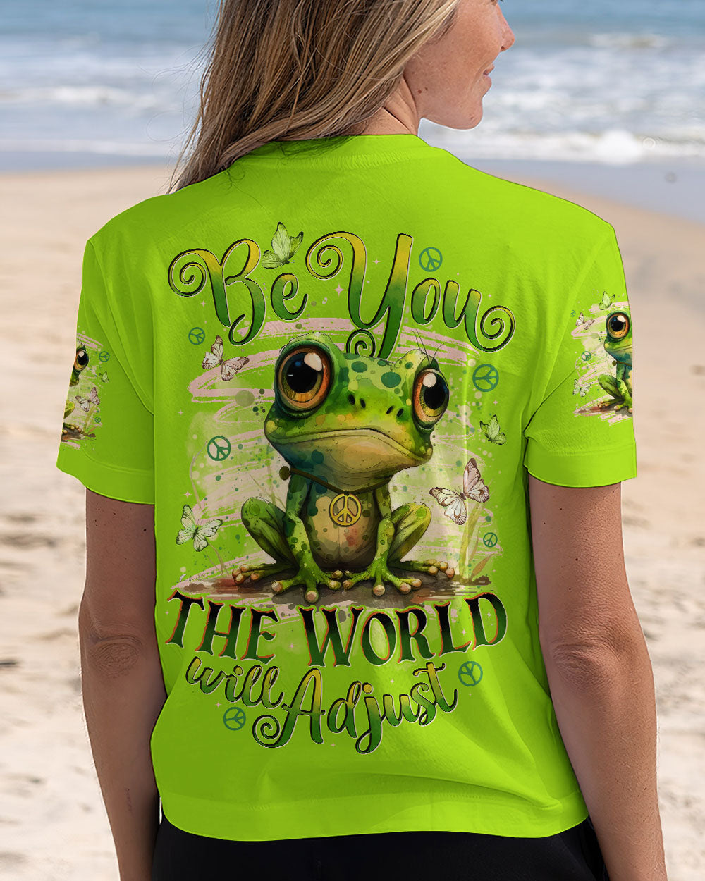 BE YOU THE WORLD  WILL ADJUST FROG ALL OVER PRINT - TYTD2010251