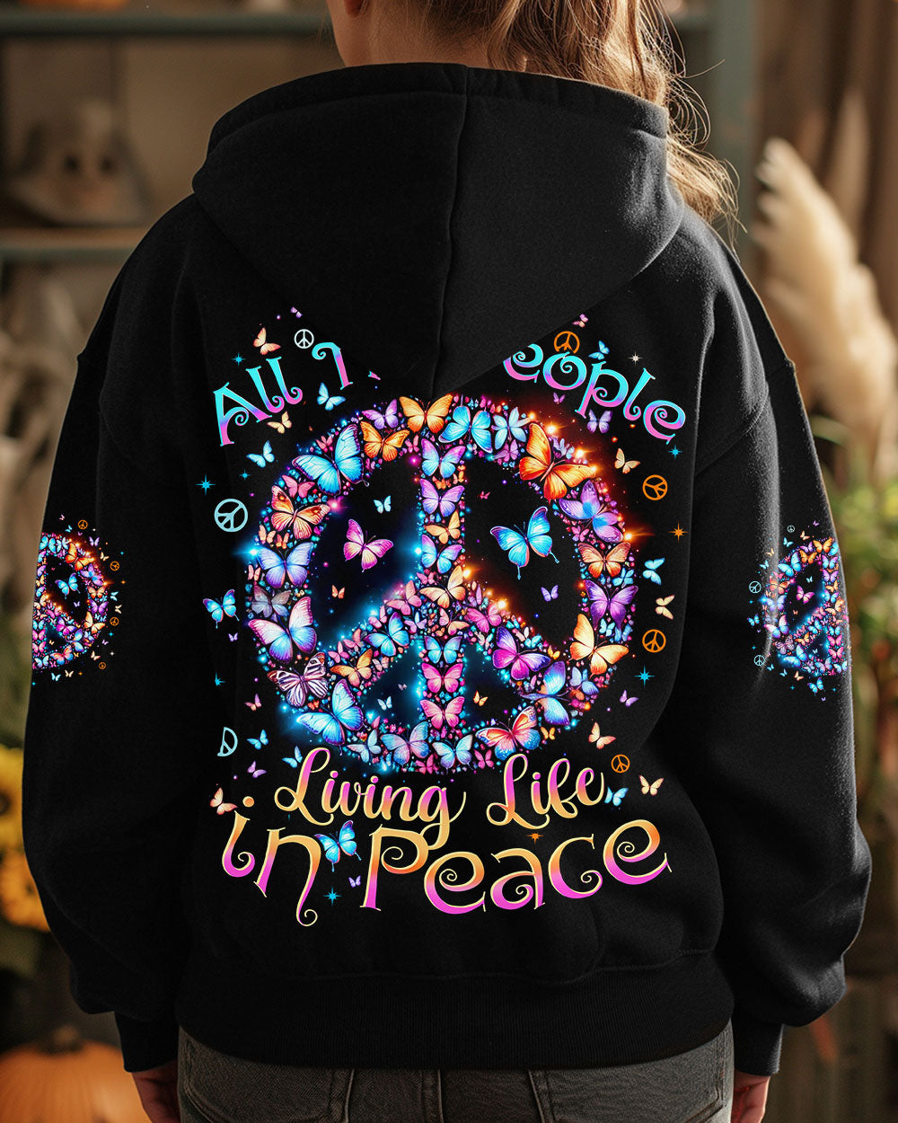 IMAGINE ALL THE PEOPLE LIVING LIFE IN PEACE BUTTERFLIES ALL OVER PRINT - TYTD2203251