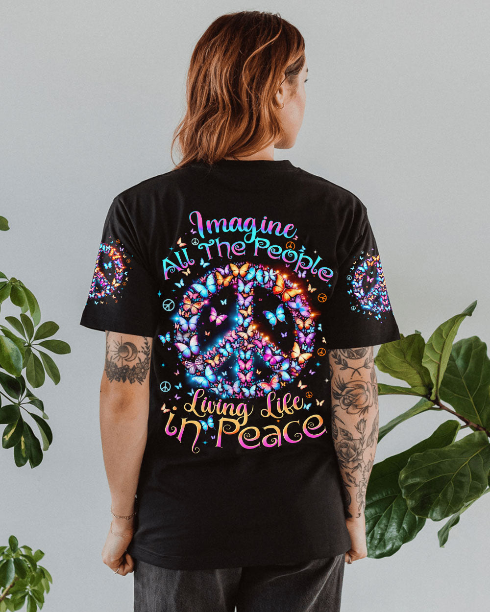 IMAGINE ALL THE PEOPLE LIVING LIFE IN PEACE BUTTERFLIES ALL OVER PRINT - TYTD2203251