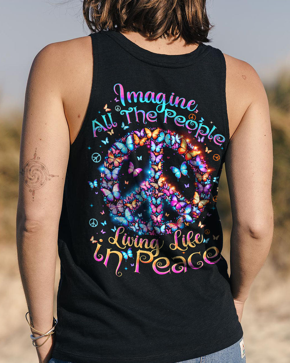 IMAGINE ALL THE PEOPLE LIVING LIFE IN PEACE BUTTERFLIES ALL OVER PRINT - TYTD2203251