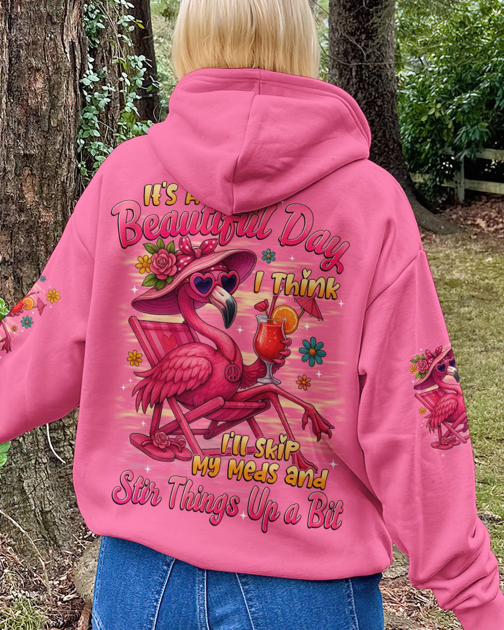 IT'S A BEAUTIFUL DAY FLAMINGO ALL OVER PRINT - TYTD2205251