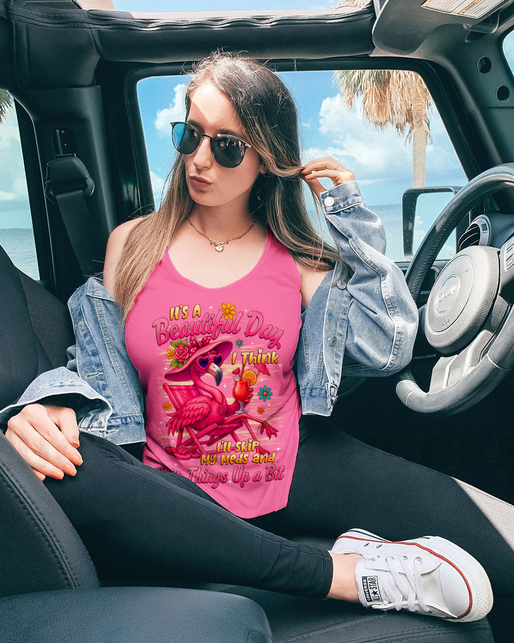 IT'S A BEAUTIFUL DAY FLAMINGO ALL OVER PRINT - TYTD2205251