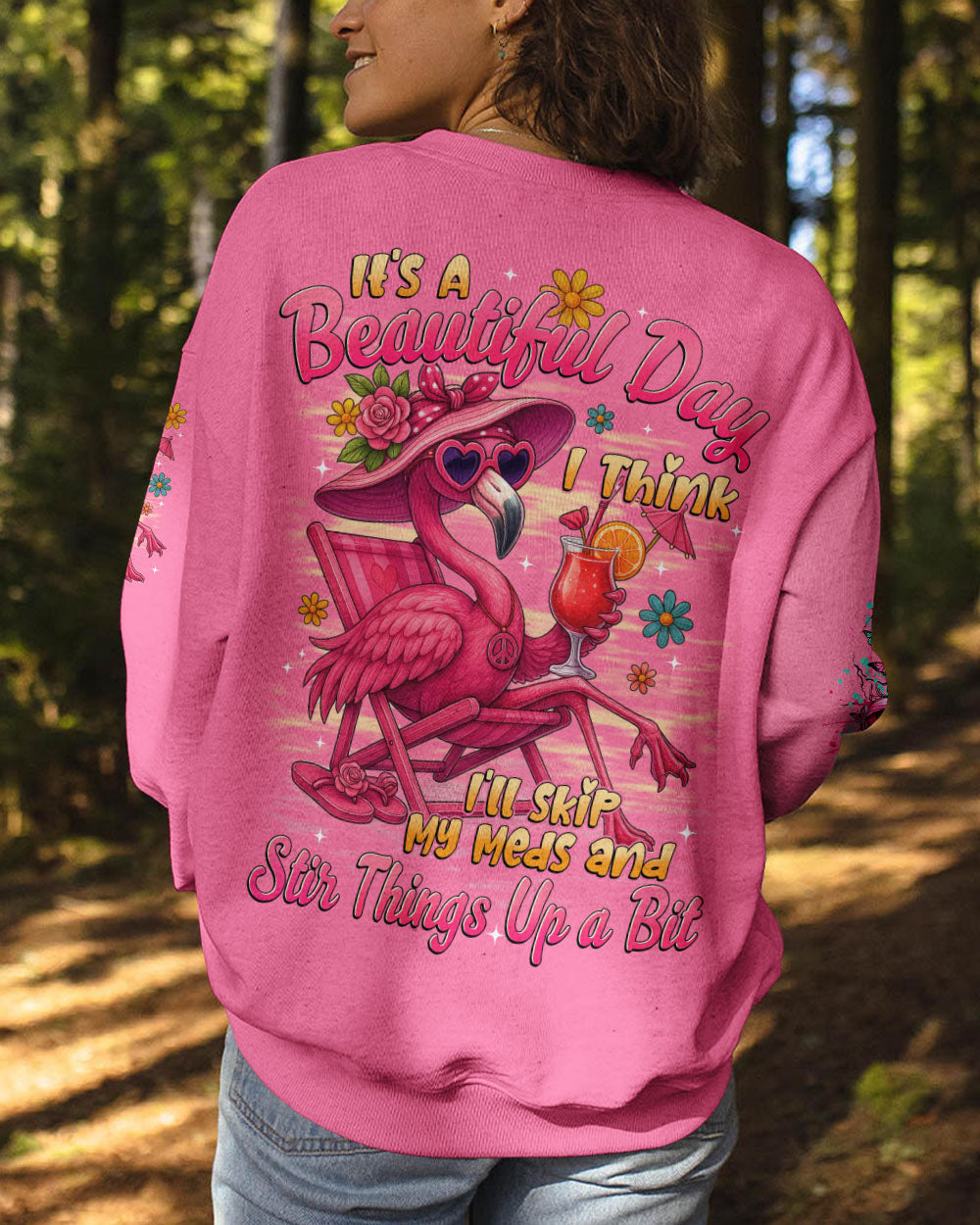 IT'S A BEAUTIFUL DAY FLAMINGO ALL OVER PRINT - TYTD2205251