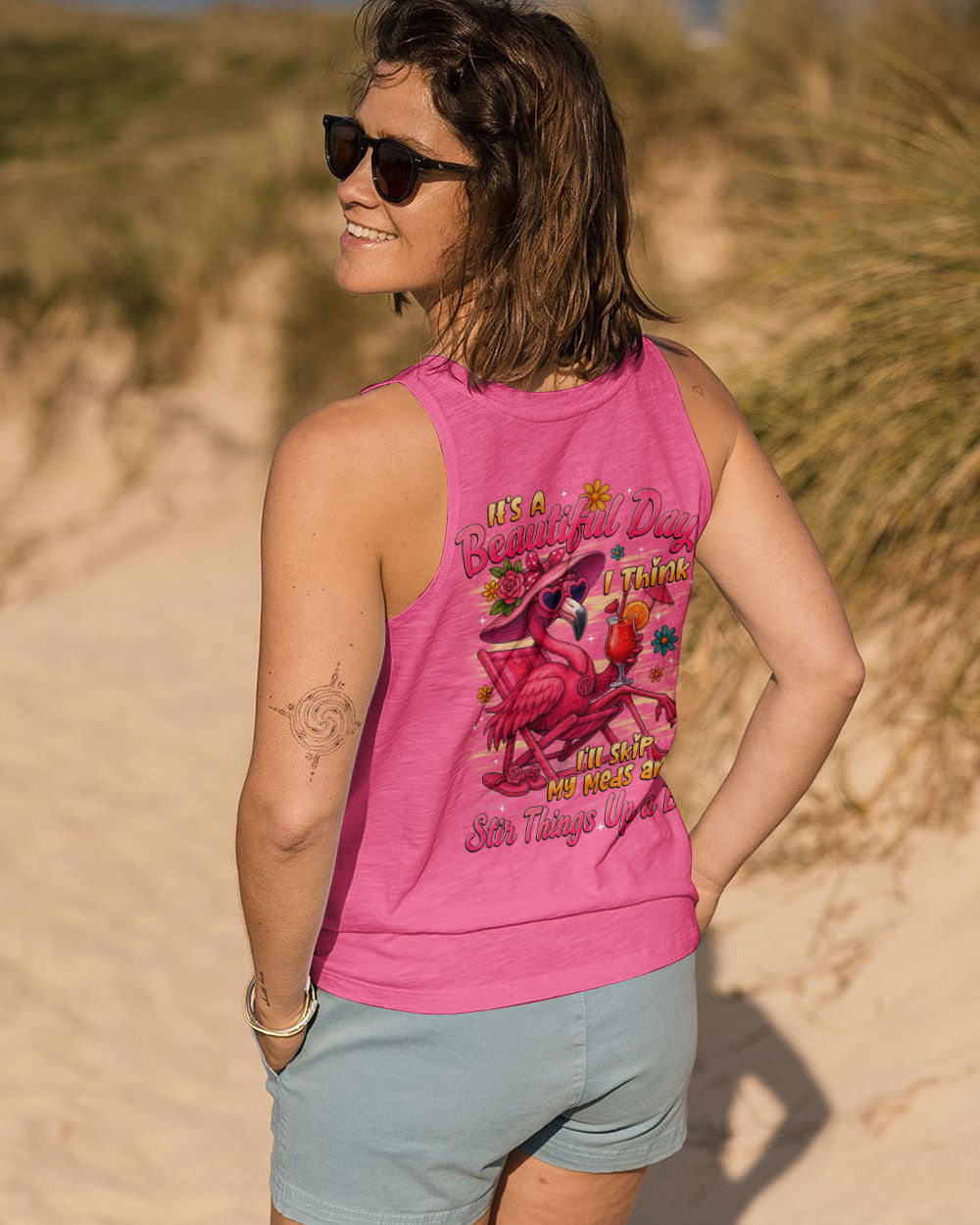 IT'S A BEAUTIFUL DAY FLAMINGO ALL OVER PRINT - TYTD2205251