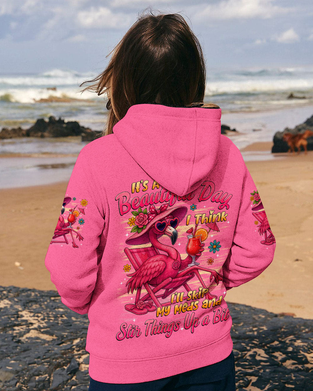 IT'S A BEAUTIFUL DAY FLAMINGO ALL OVER PRINT - TYTD2205251