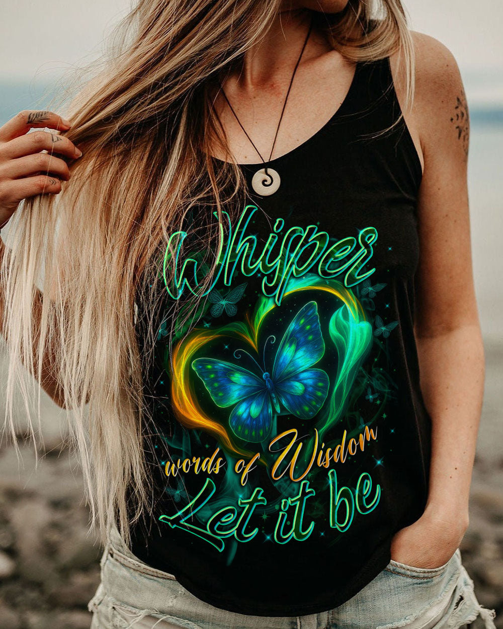 WHISPER WORDS OF WISDOM LET IT BE BUTTERFLY ALL OVER PRINT - TYTD2207252