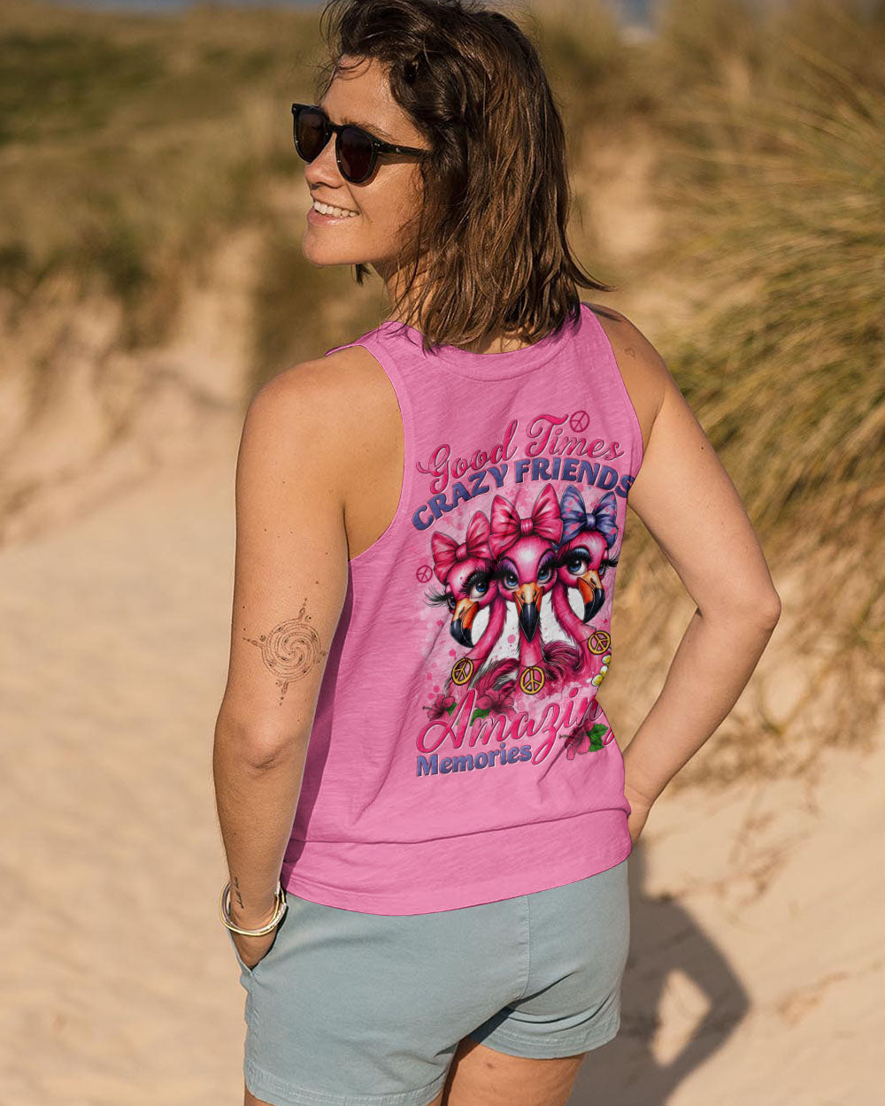 GOOD TIMES CRAZY FRIEND FLAMINGO ALL OVER PRINT - TYTD2305242