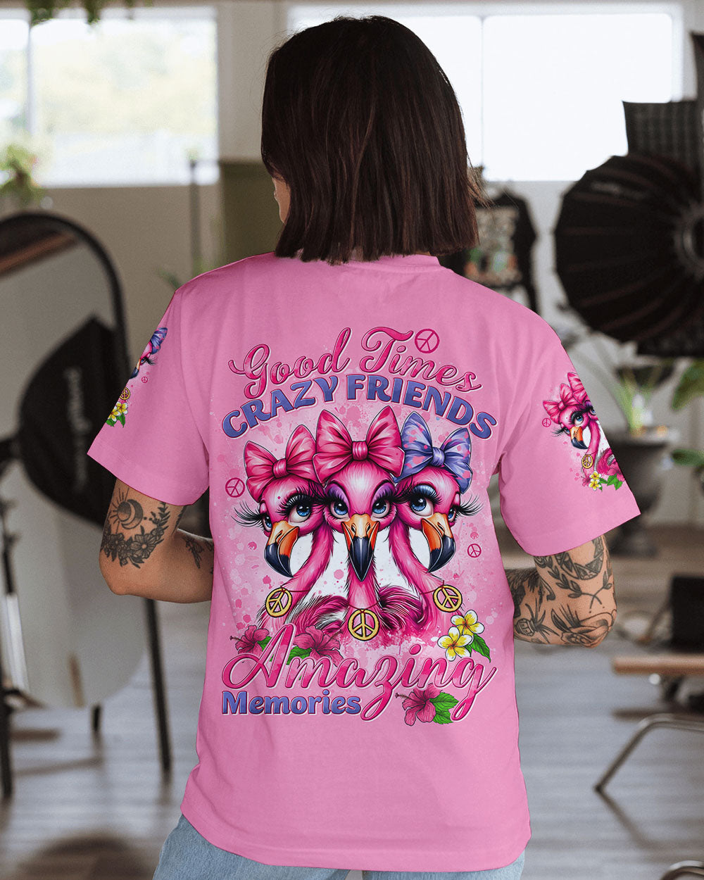GOOD TIMES CRAZY FRIEND FLAMINGO ALL OVER PRINT - TYTD2305242