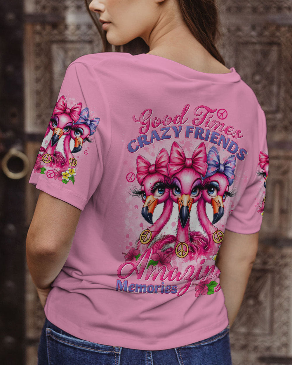 GOOD TIMES CRAZY FRIEND FLAMINGO ALL OVER PRINT - TYTD2305242