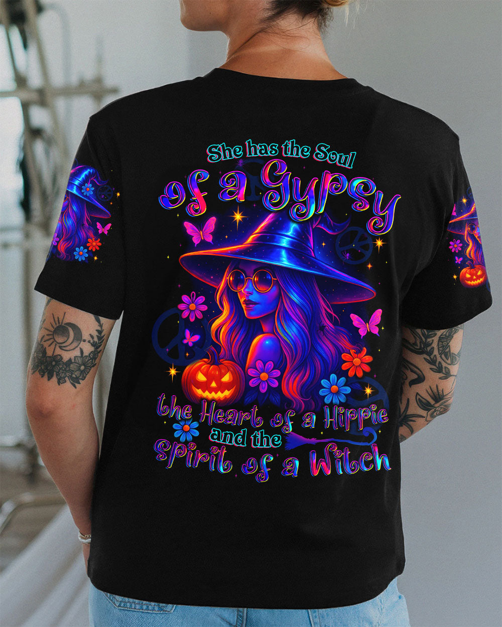 SPIRIT OF A WITCH HIPPIE HALLOWEEN ALL OVER PRINT - TYTD2307252