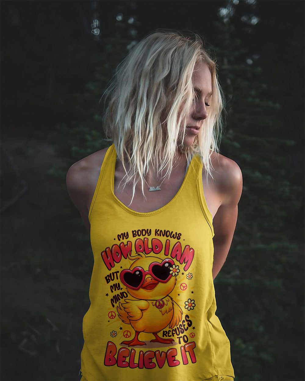 MY BODY KNOWS HOW OLD I AM DUCK ALL OVER PRINT - TYTD2508254