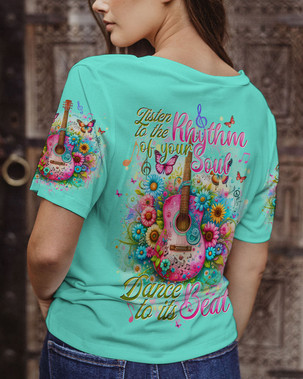 LISTEN TO THE RHYTHM OF YOUR SOUL GUITAR ALL OVER PRINT - TYTD2604244