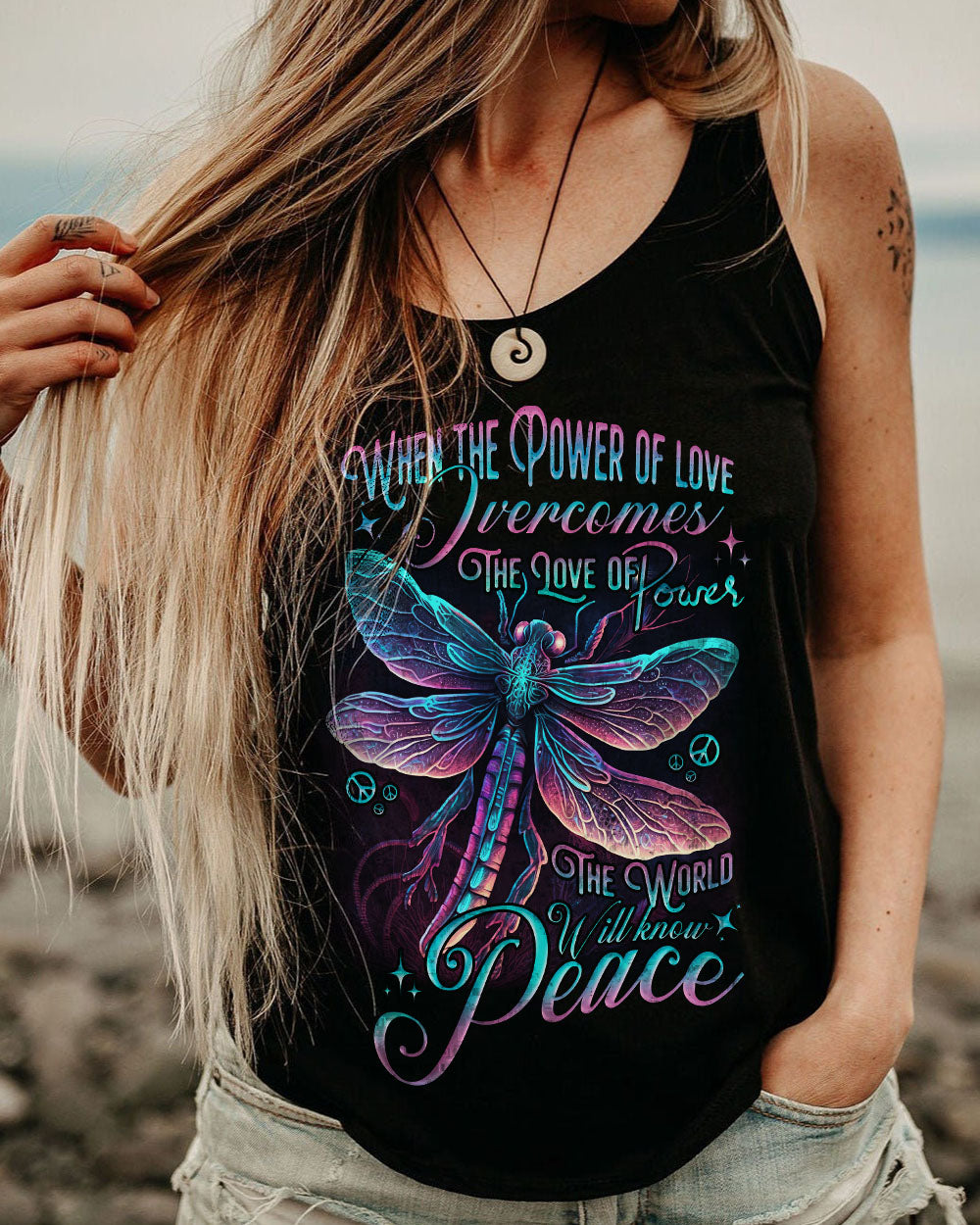 THE WORLD WILL KNOW PEACE DRAGONFLY ALL OVER PRINT - TYTD2605232