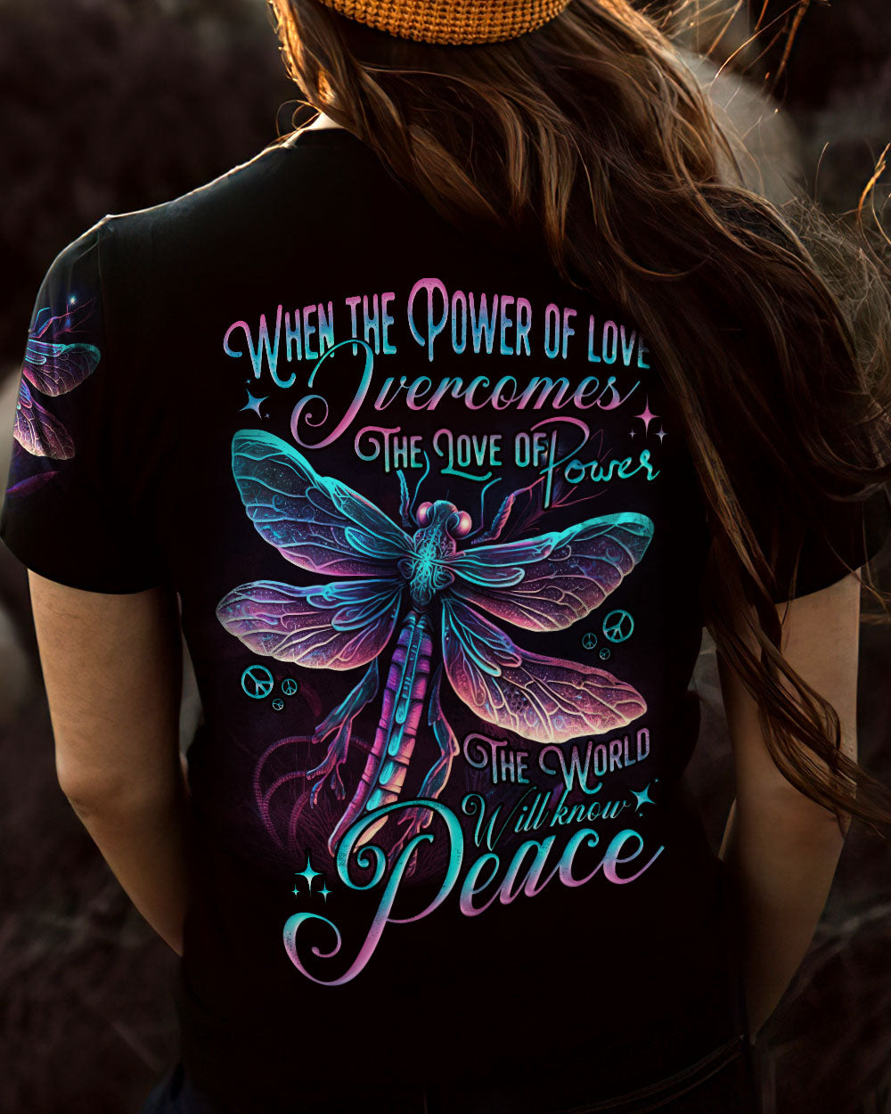 THE WORLD WILL KNOW PEACE DRAGONFLY ALL OVER PRINT - TYTD2605232