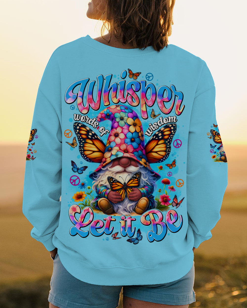 WHISPER WORDS OF WISDOM LET IT BE GNOME BUTTERFLY ALL OVER PRINT - TYTD2606251
